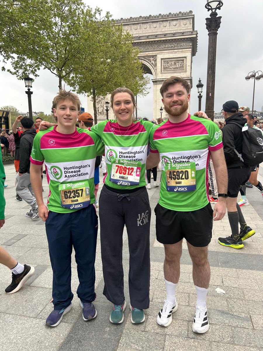Dickon and friends at the Arc de Triomphe after the Paris Marathon